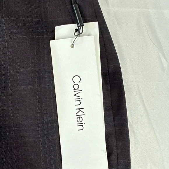 Calvin Klein Black and Wine Red Plaid Pants NWT - Picture 4 of 10